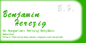benjamin herczig business card